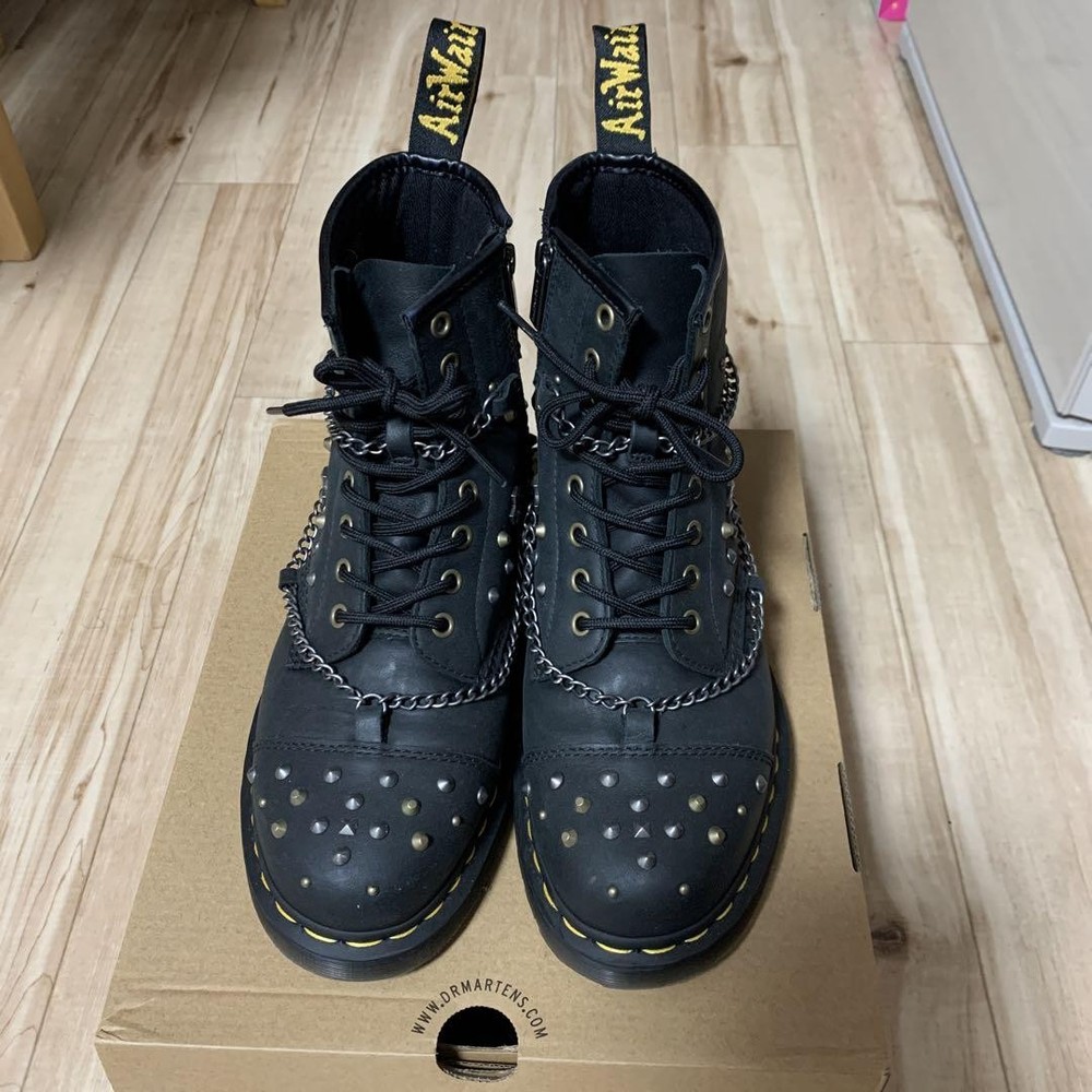 Dr Martens 1460 Studded Black Leather Boots US Size 9