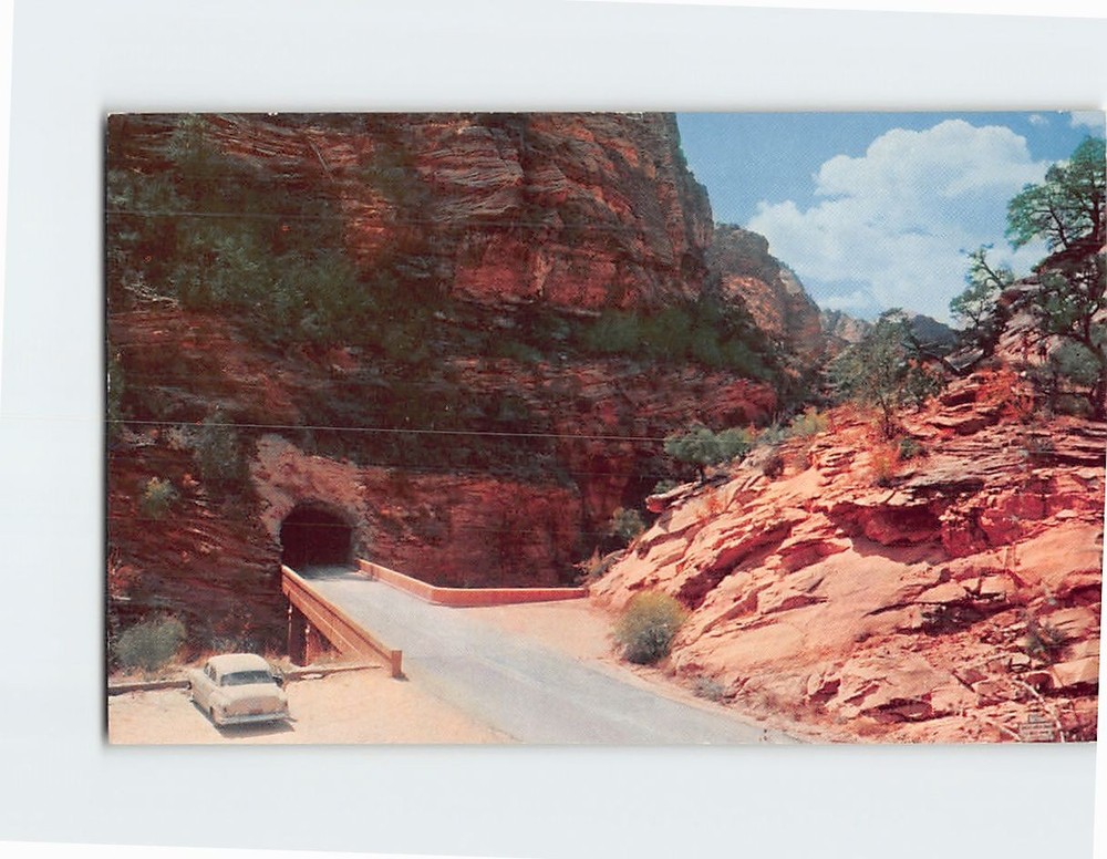 Postcard Entrance to Zion Tunnel Zion National Park Utah USA