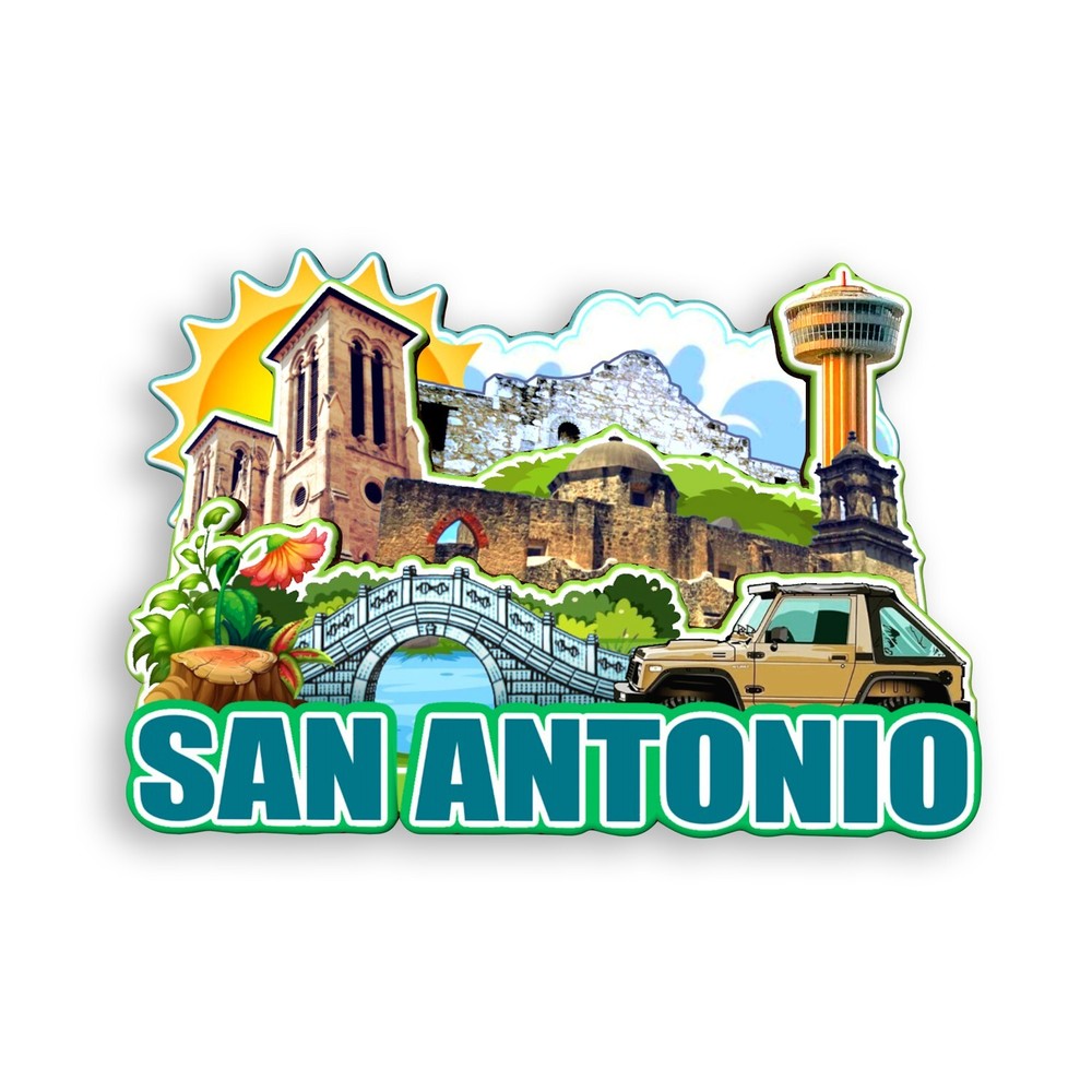 San Antonio Texas USA Refrigerator magnet 3D travel souvenirs wood craft gifts
