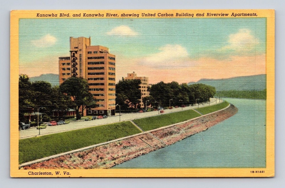 Charleston WV-West Virginia, Kanawha Boulevard, Advertisement, Vintage Postcard