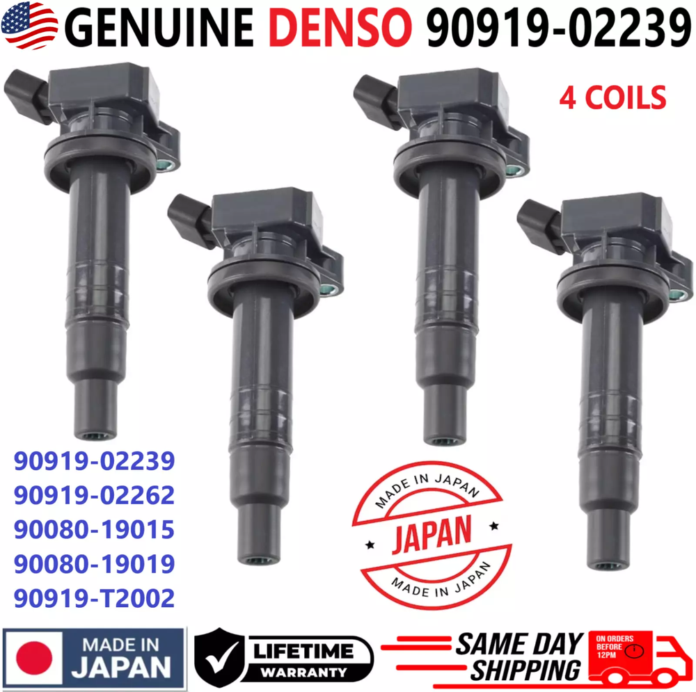 OEM DENSO Ignition Coils For 2000-2008 Toyota Pontiac Chevrolet 1.8L 90919-02239