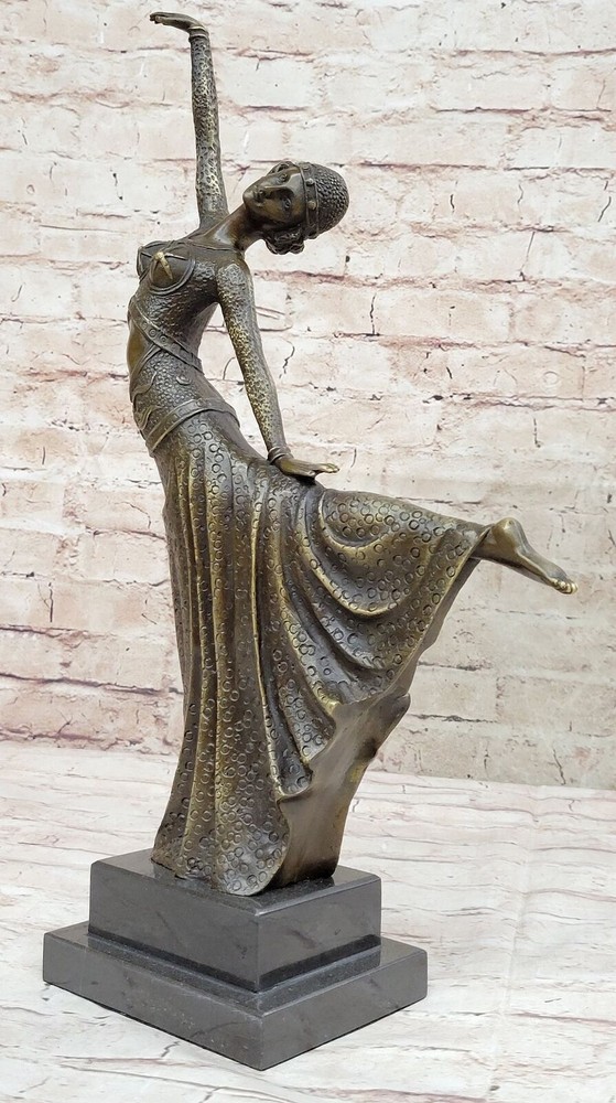 Art Deco Bronze Dancer Footsteps Sculpture by Demetre Chiparus France Romania