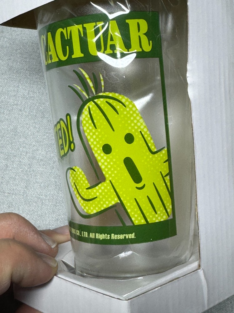 Final Fantasy Cactuar Clear Tumbler Cup Square Enix 2012 Official Rare 440ml