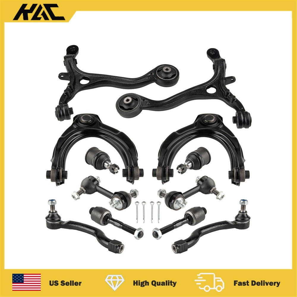 12x Front Upper Control Arms Ball Joints Tie Rods For 2008-2012 Honda Accord