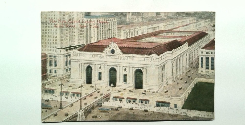 Vintage New York Grand Central Depot Terminal NY 1913 Lithograph Postcard