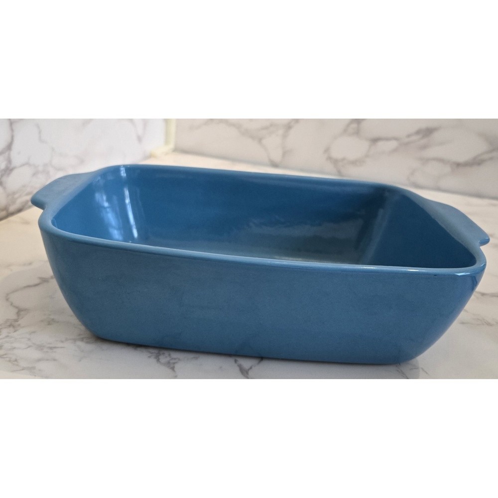 Blue Stoneware Baking Dish Made In Portugal