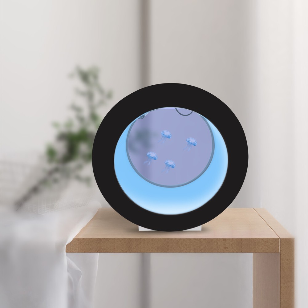 LED Round Fish Tank Desktop Jellyfish Aquarium Tank Kit For Real Live Jellyfish