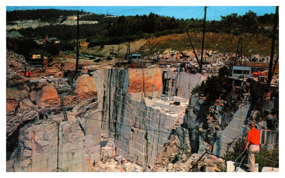 Barre VT Vermont Rock of Ages Granite Quarry Chrome Postcard
