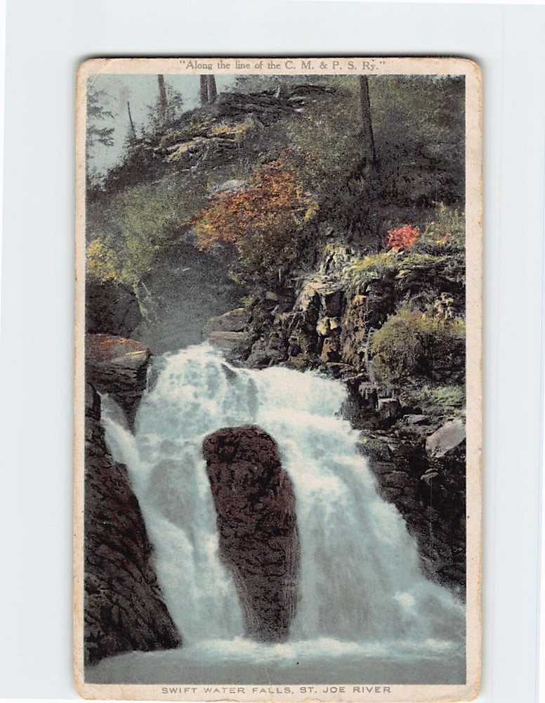 Postcard Swift Water Falls St. Joe River Idaho USA