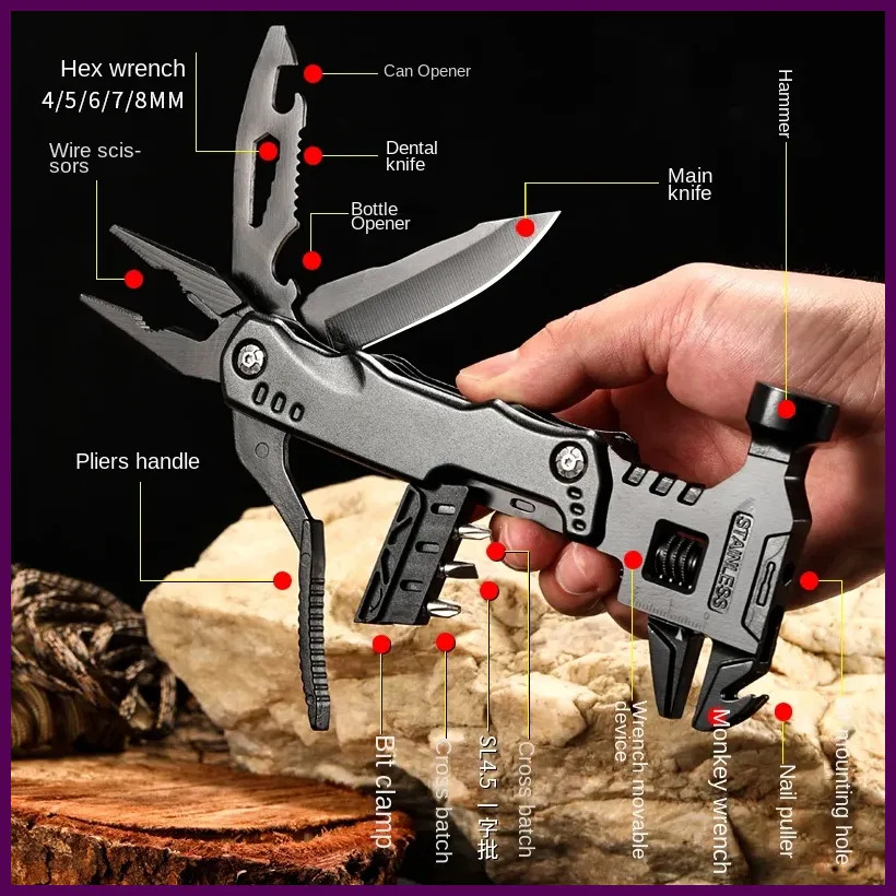 Multifunctional Pliers Multitool Claw Hammer Stainless Steel Tool With Nylon.