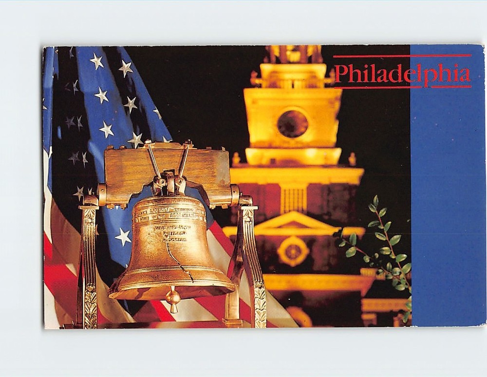 Postcard Liberty Bell and the Independence Hall Philadelphia Pennsylvania USA