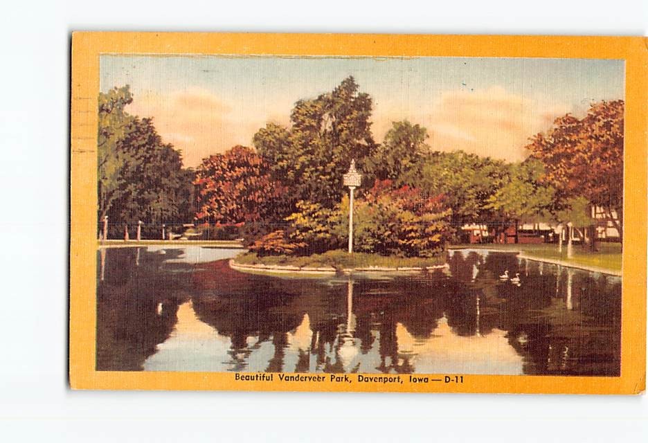 Postcard Beautiful Vanderveer Park Davenport Iowa USA North America