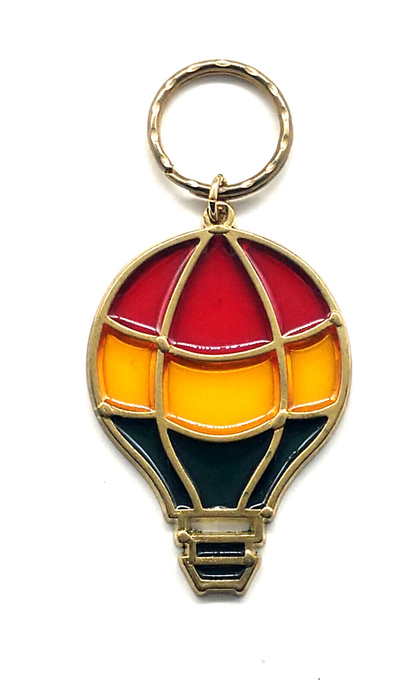 Vintage Stained Glass Style Balloon Keyring Keychain