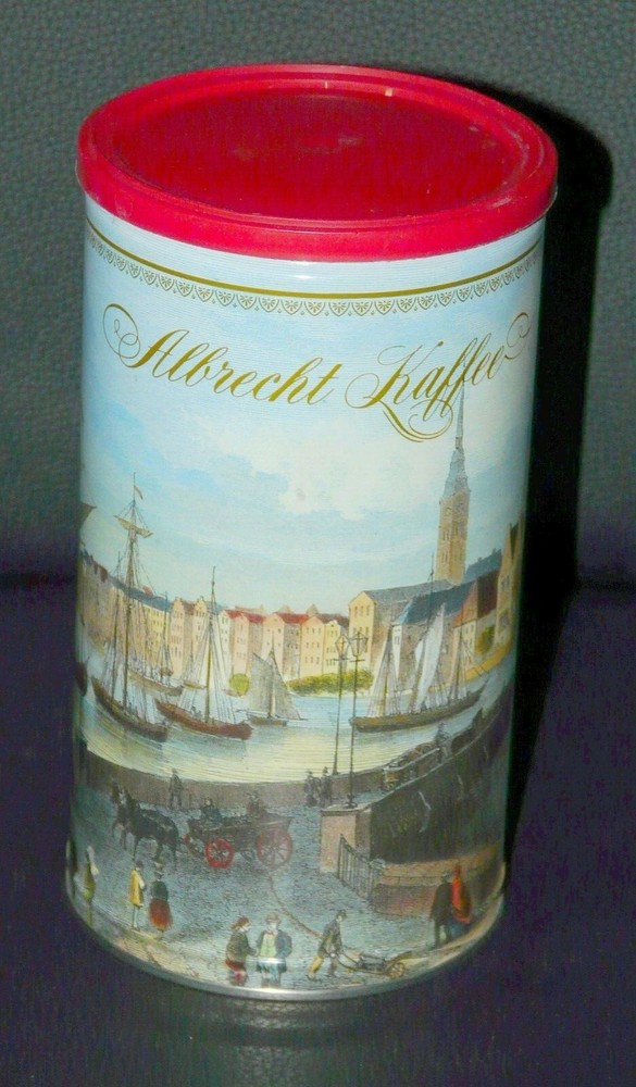 Collectors! Vintage Albrecht Coffee Tin, Motif: Bremen 1860!
