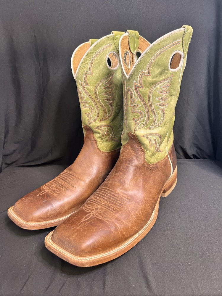 Justin Boots Men's Bent Rail Ponteggio Western Cowboy Boots in Brown/Green Size 15D - $250