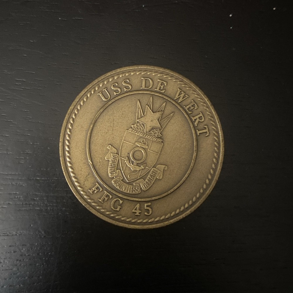 US Navy USS De Wert FFG 45 Decommissioned Frigate Challenge Coin Collectible