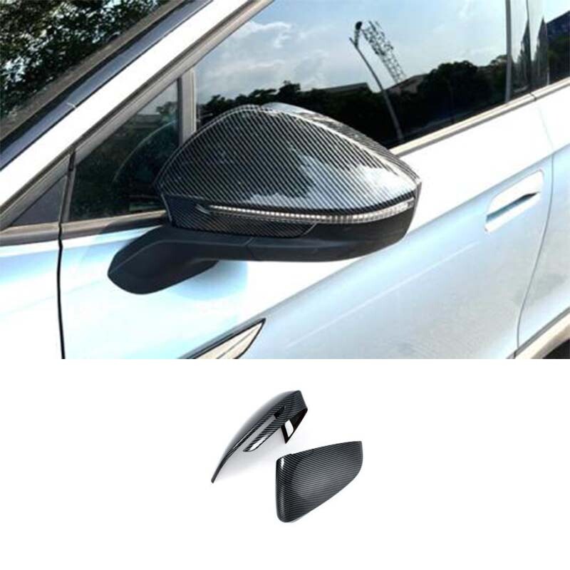 2PCS Cover Trim Style Rear View Side Mirror Carbon Fiber For VW ID.4 2021-2023