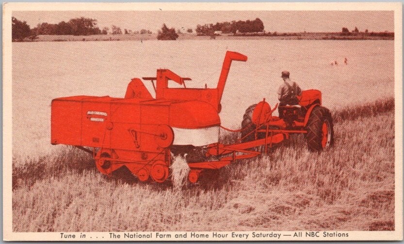 ALLIS CHALMERS TRACTORS / NBC Radio Ad Postcard 