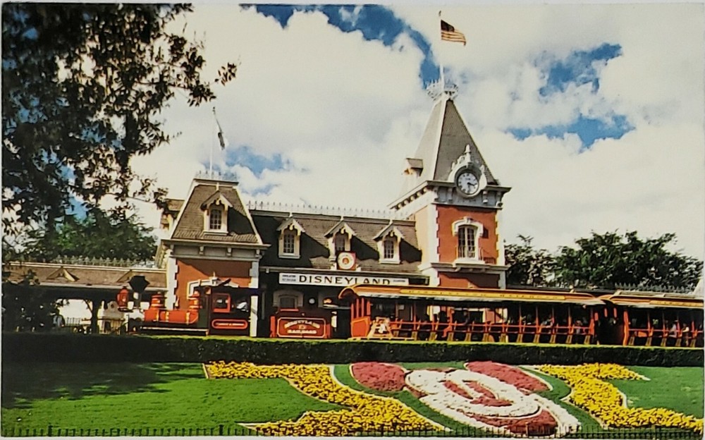 Disneyland USA Postcard Main Street Station with Mickey Photo UNU UNP