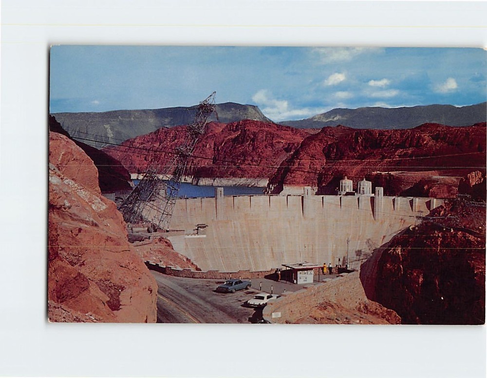 Postcard Hoover Dam and Lake Mead Nevada Side of Black Canyon USA