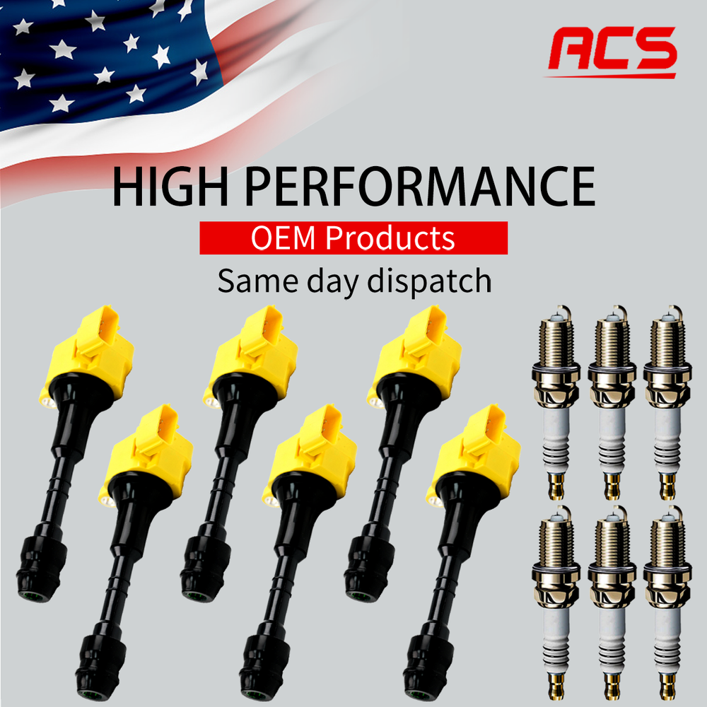 6X OEM Enhanced Ignition Coil + 6X Iridium Spark Plugs For Nissan Infiniti UF349