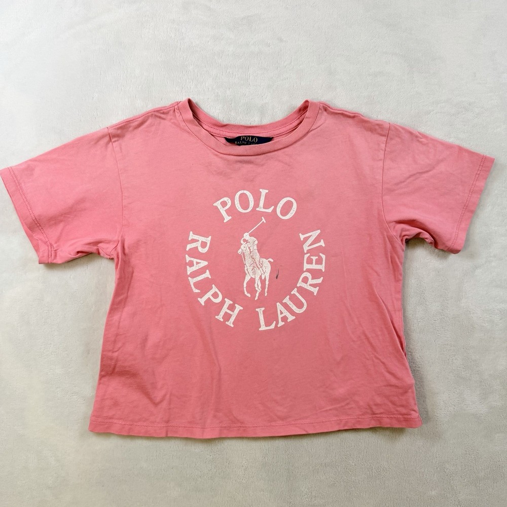 Polo Ralph Lauren Kid’s Logo Print Cotton Tshirt In Pink Girls Size M8-10