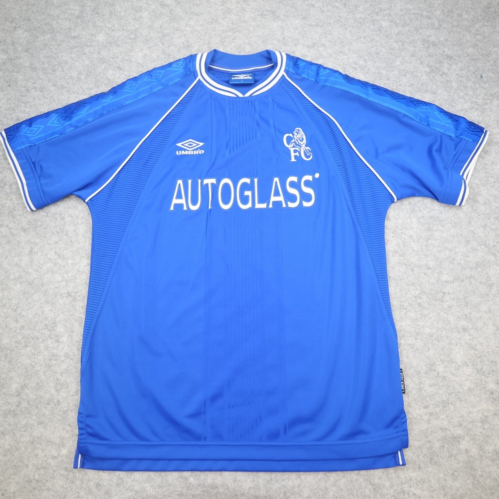 Vintage Chelsea Shirt Large Blue Home Kit 1998 2001 Umbro Soccer Jersey