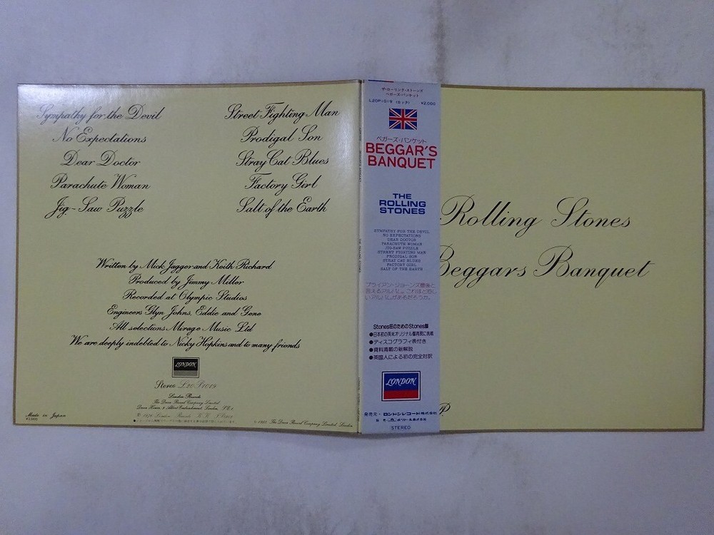 The Rolling Stones Beggars Banquet London Records L20P 1019 Japan  VINYL LP OBI
