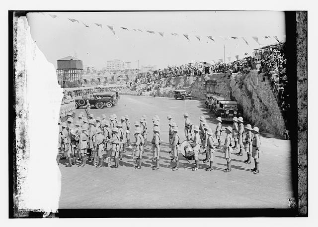 Jerusalem Palestine 1933 Empress Menen Asfaw Arrival Soldiers Railroad Station