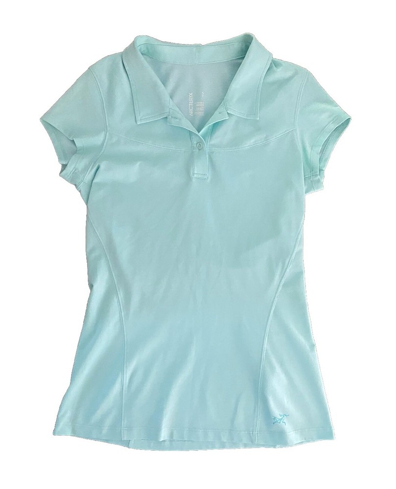 Arc'Teryx Womens Relaxed Fit Coupe Ample Short Sleeve Sea Green Polo Size S