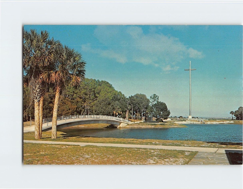 Postcard Faith Cross Beacon Bridge Nombre de Dios Mission St. Augustine Florida
