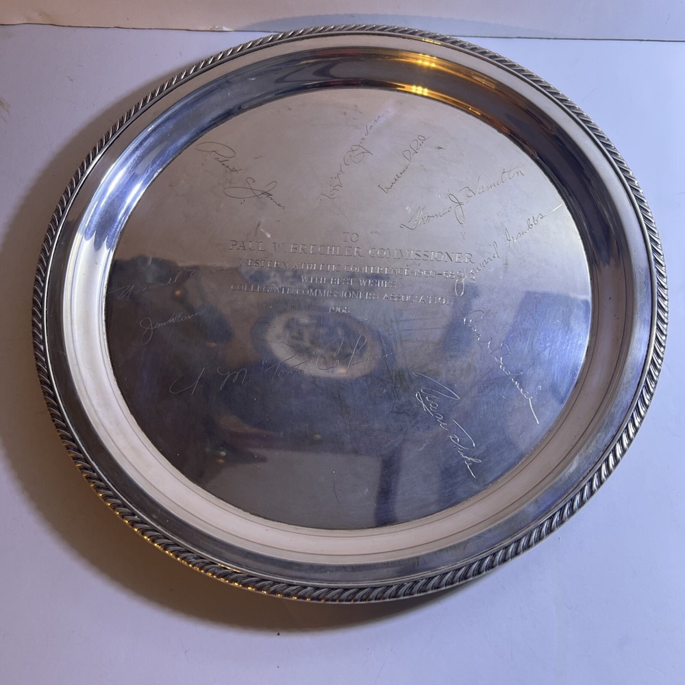 Vintage Gotham Sterling Silver 12”Serving Plate Tray / Some Monogram On Top 566g