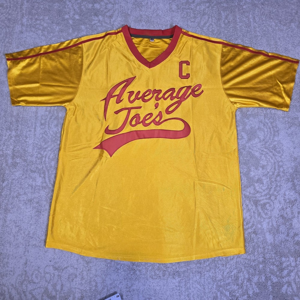Average Joe’s Gym - Dodgeball Movie Jersey Adult XL Yellow/Red Short Sleeve