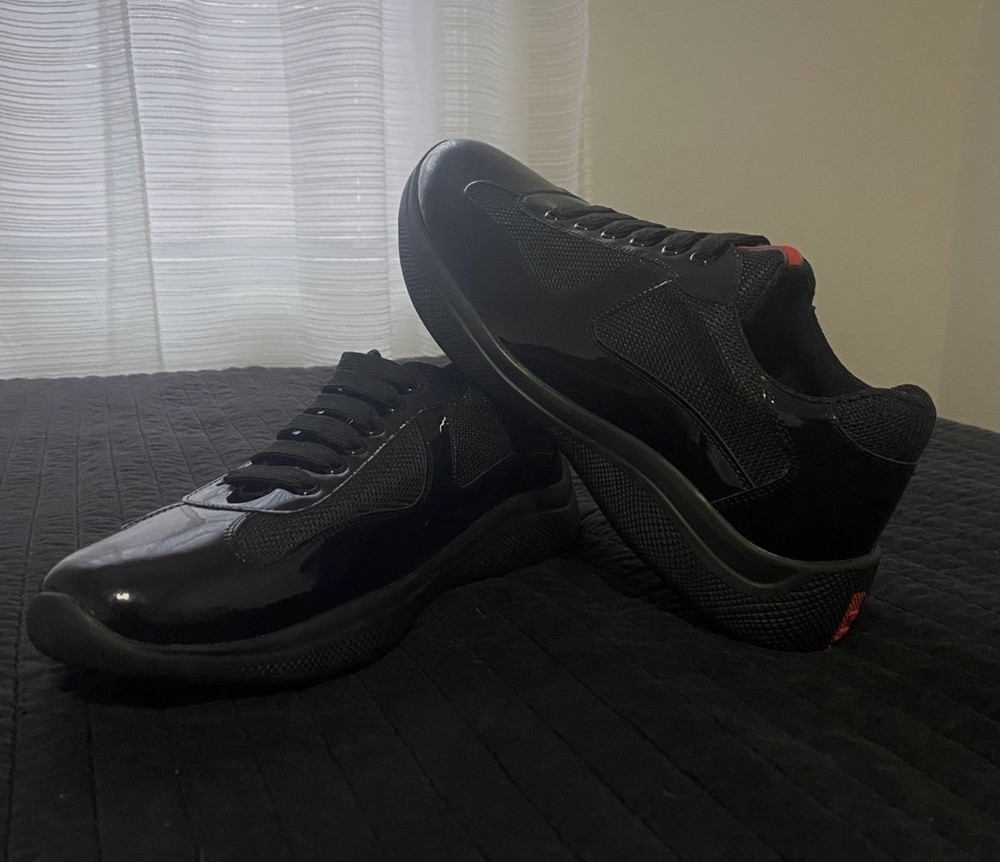 Prada America Cup Sneakers Black Men's Shoes Size 10 US 44 EU