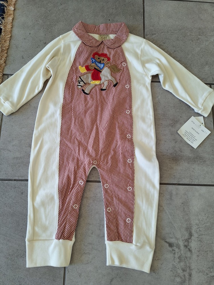 Go! Baby Kids One Piece with Red and White Design Vintage