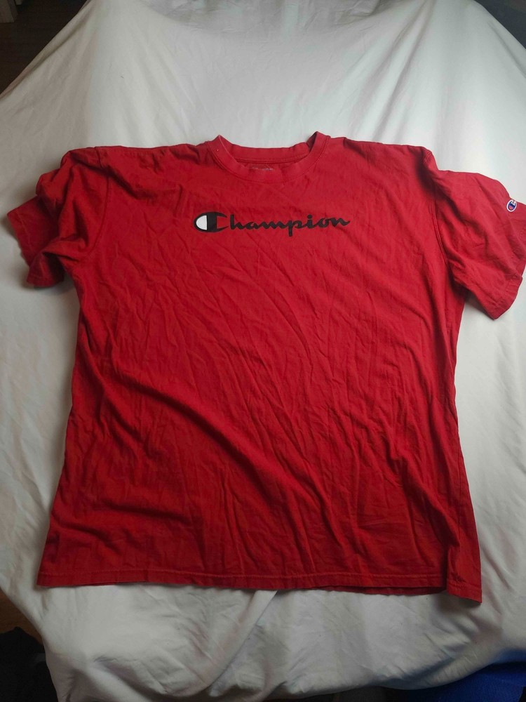 Champion Shirt Mens Size 3XLT Red Cotton Logo Graphic Jersey Short Sleeve Tee