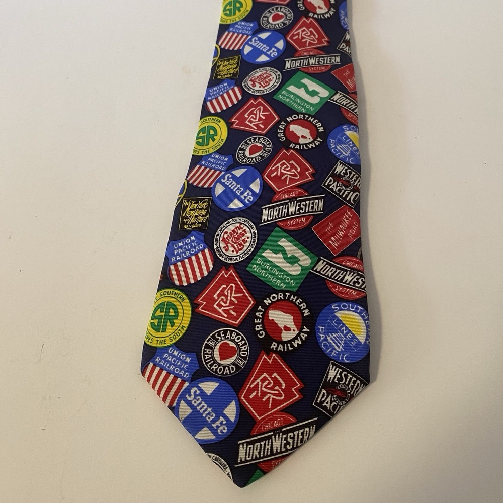 Alynn Neckwear “All Aboard” American Railroads 100% Silk Tie