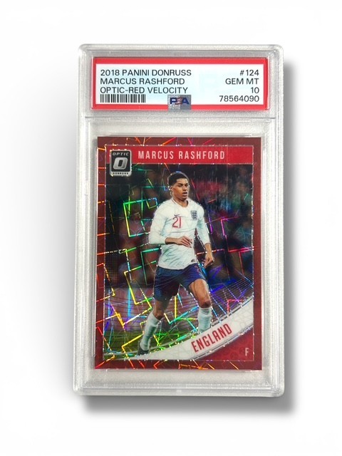 2018-19 Donruss Optic Marcus Rashford Red Velocity /50 PSA 10 ENGLAND