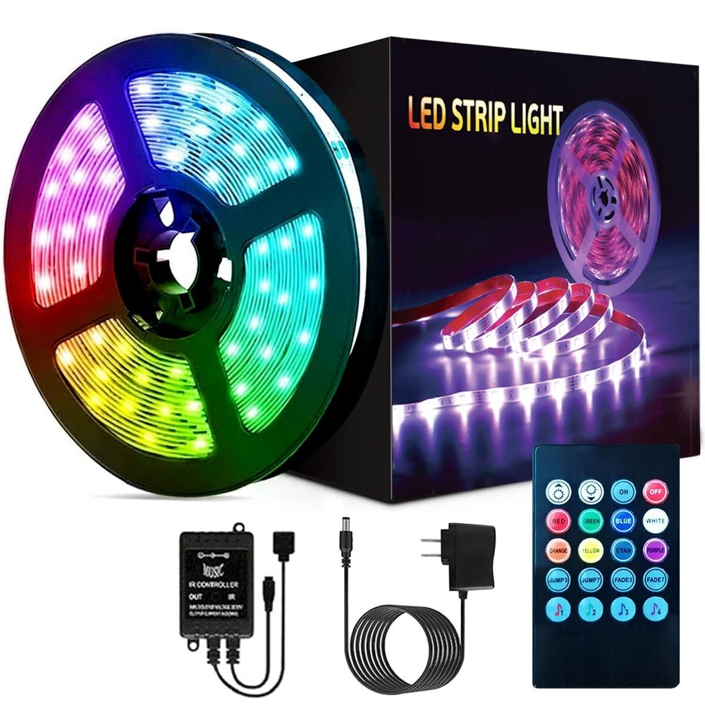 LED Strip Lights,16.4FT RGB led Lights for Bedroom,20 Key Remote,Music Syncin...