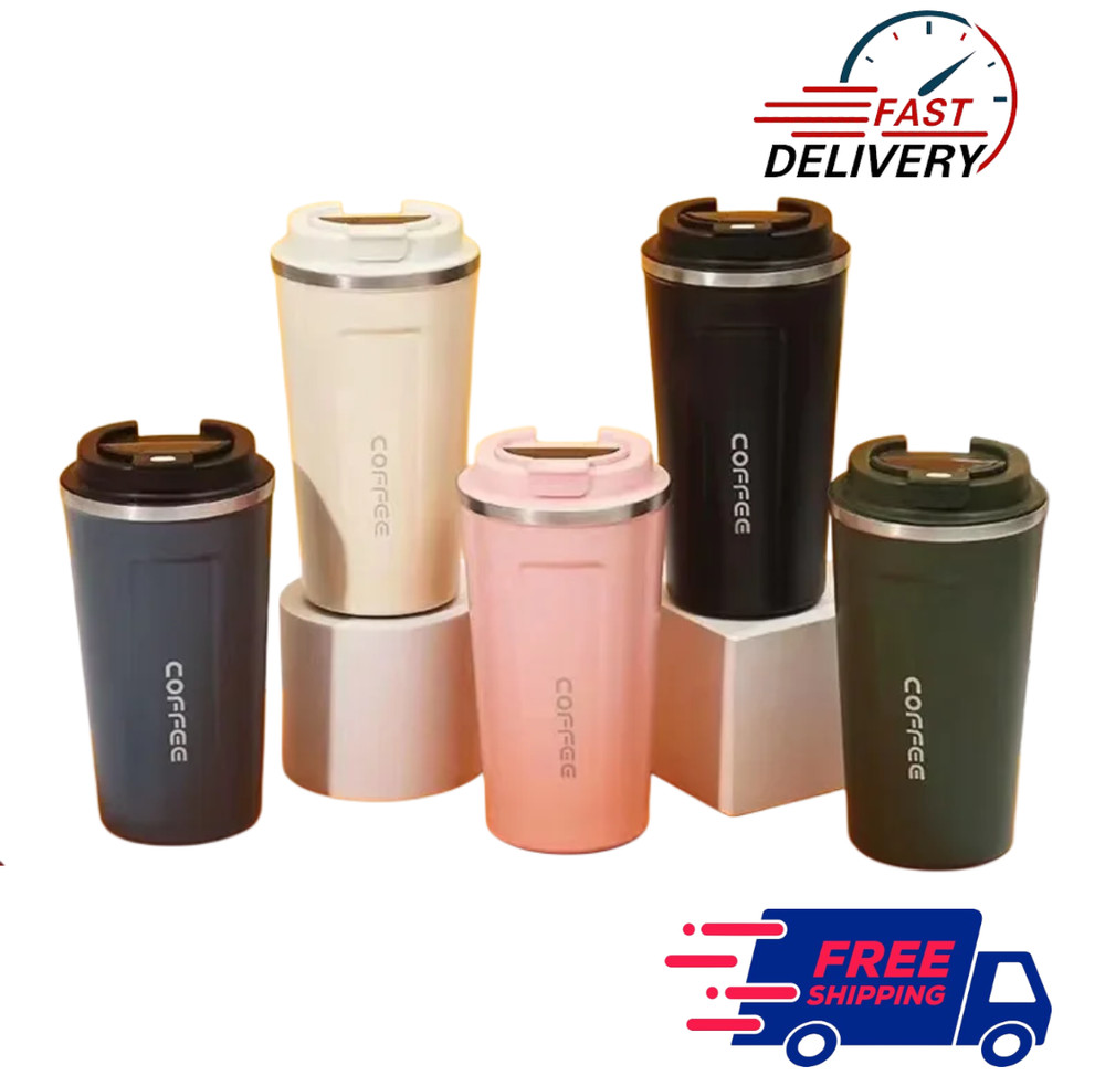 380ml / 510ml Stainless Steel Coffee Cup Thermal Mug – Non-Slip Travel Car