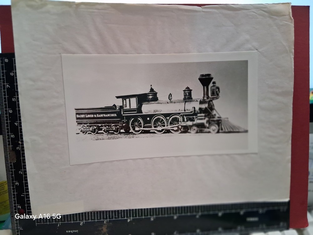 Saint Louis San Francisco Railroad 4-6-0 Locomotive #44 Baldwin Builders Photo