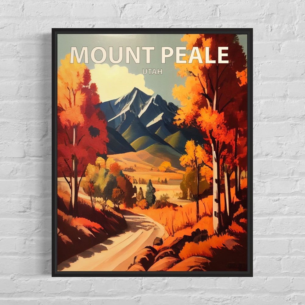 Mount Peale Utah Art Print Mount Peale Wall Art Painting Mount Peale Vintage