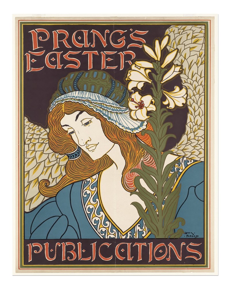 Vintage Art Nouveau Wall Art Poster - Elegant Floral Design Home Decor
