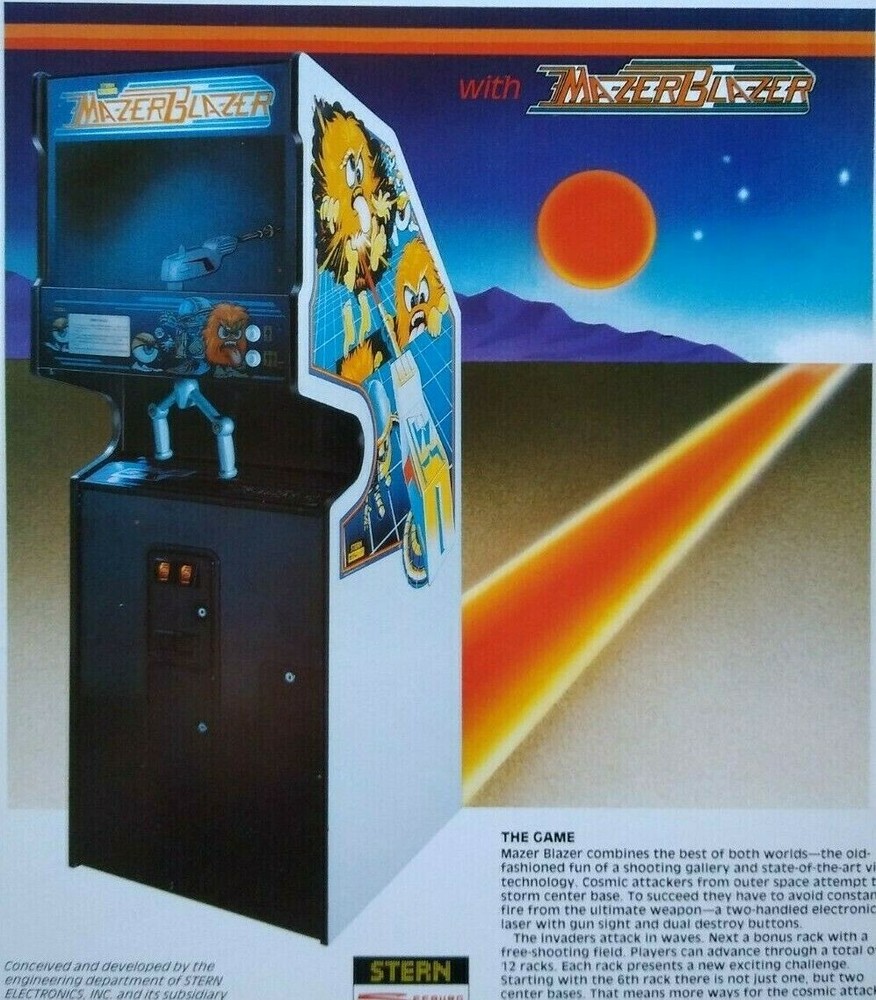 1983 Mazer Blazer Arcade Flyer Original NOS Retro Video Game Promo Art