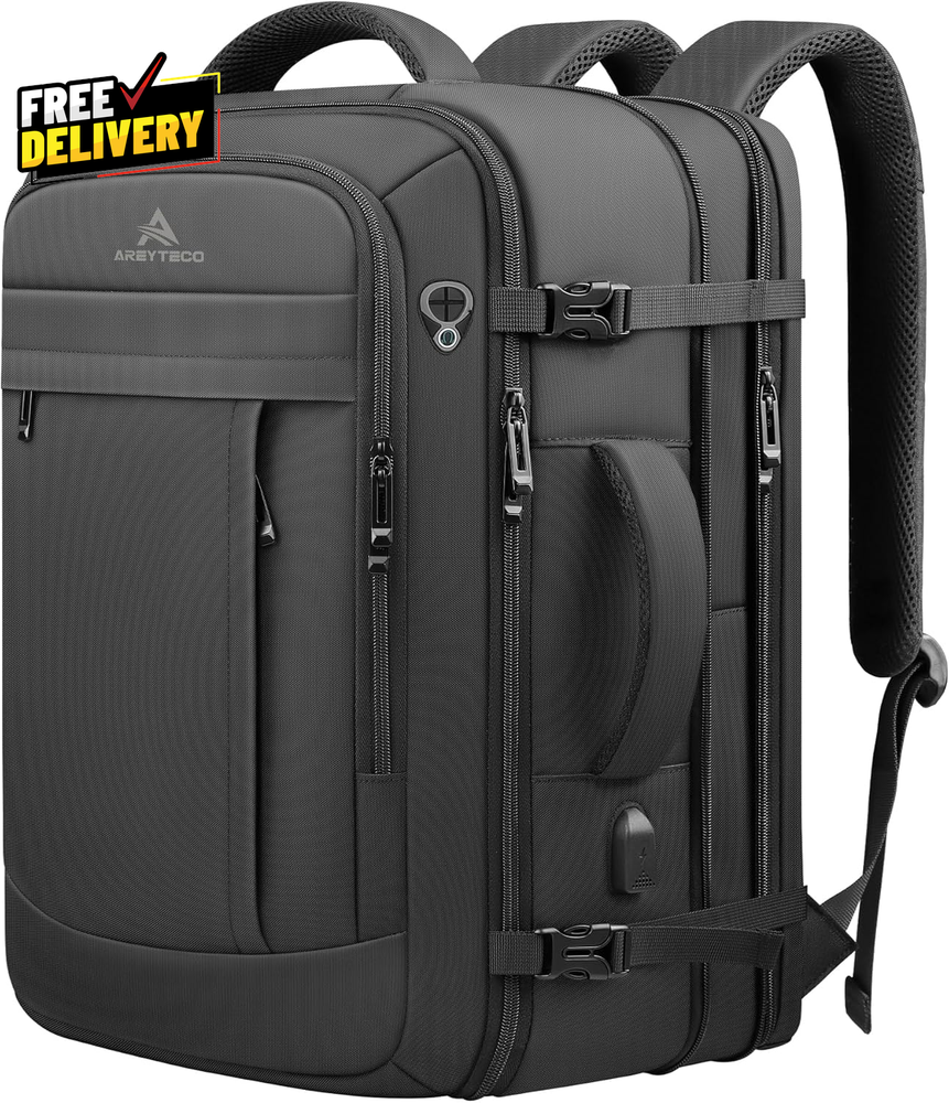 Travel Backpack 50L Expandable Extra Large Laptop Backpack Carry on Backpack W..