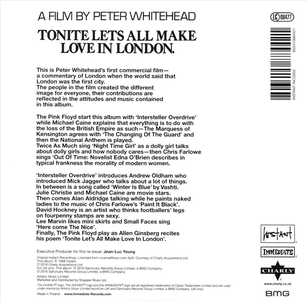 ORIGINAL SOUNDTRACK TONITE LET'S ALL MAKE LOVE IN LONDON [1990] NEW CD
