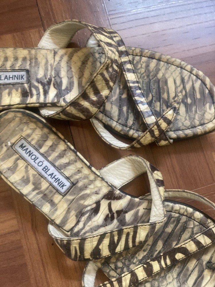 Manolo Blahnik Zebra Stripe Sandals