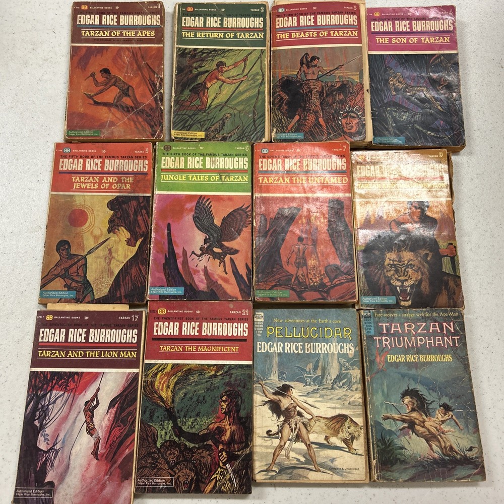Tarzan by Edgar Rice Burroughs 1963 Ballantine Books Vintage Paperback Lot x 12