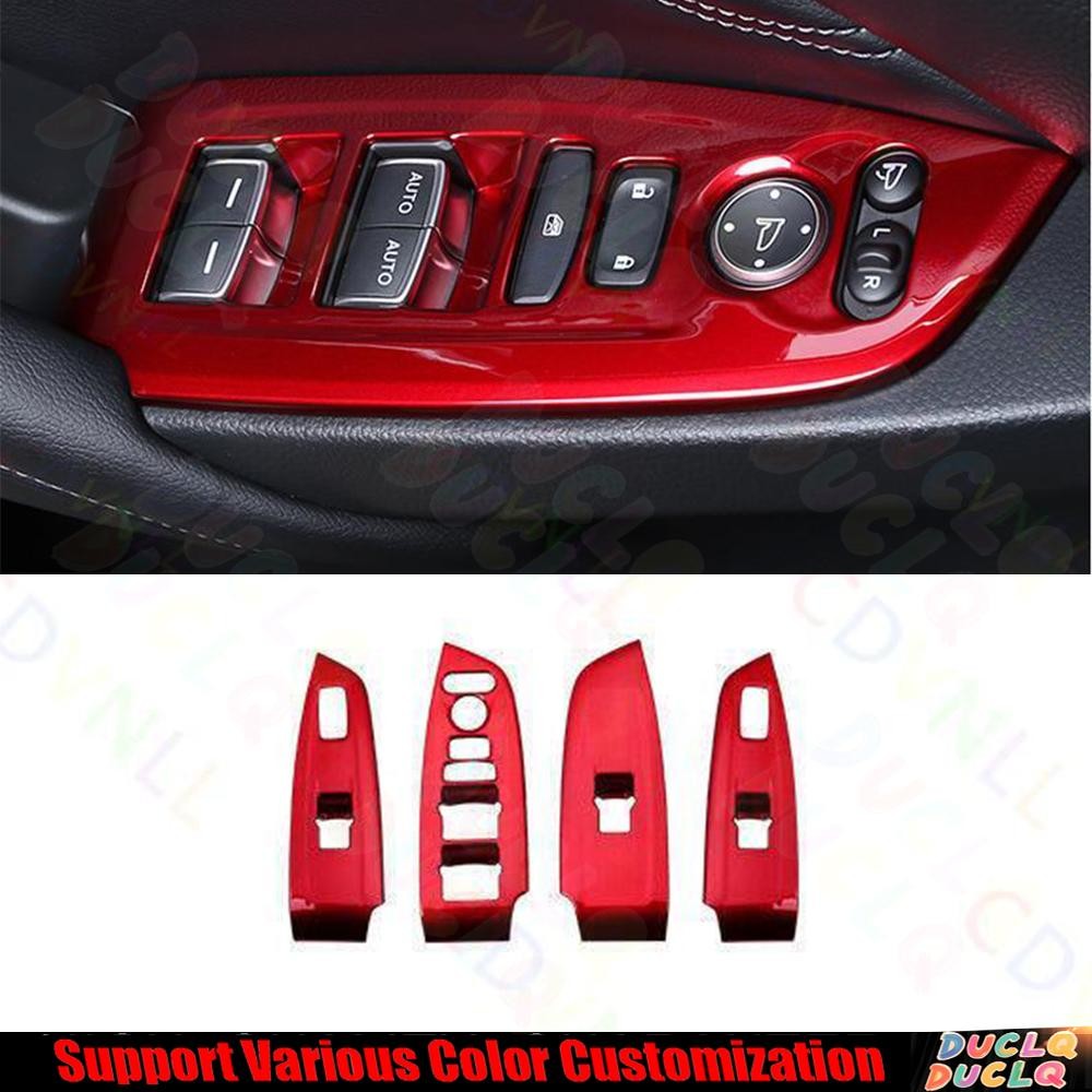 For Honda Accord 2018-22 10th DX Bright Red Glass Window Lift Switch Panel Trim