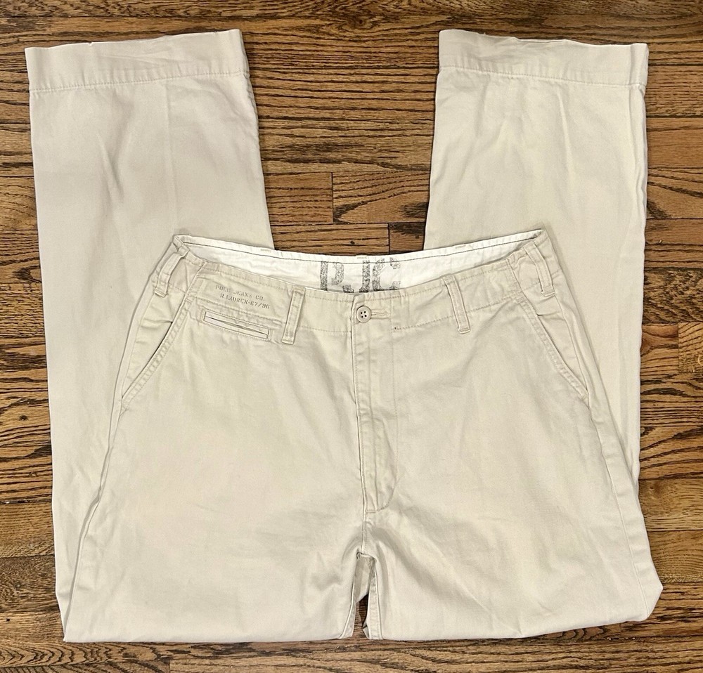 VTG Ralph Lauren Polo Jeans Co Military Issue Flat Front Chino Pants Men’s 34